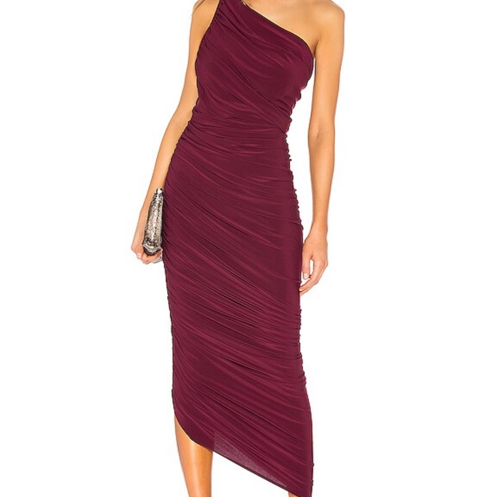 Norma Kamali Diana Gown in Plum